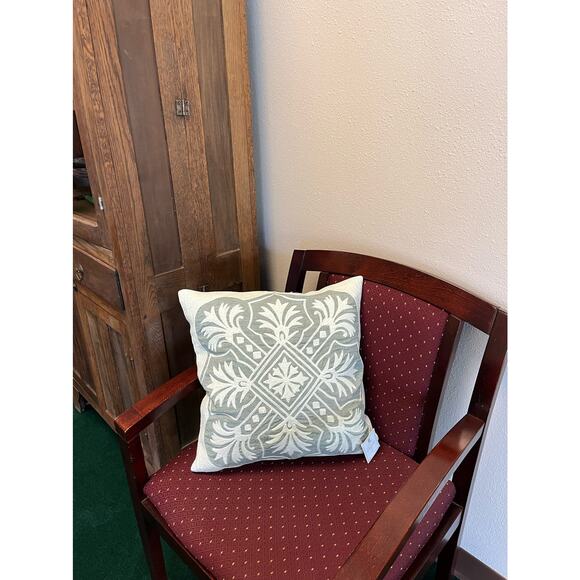 Design Inspiration Gabriela Embroidered Cotton Throw Pillow Cover 18”x18” NEW - Picture 2 of 14